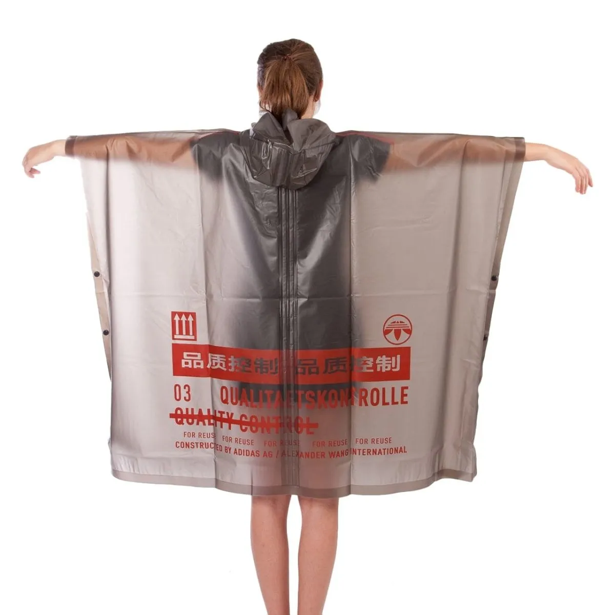 adidas by Alexander Wang AW Poncho (Dunkelgrau / Orange)