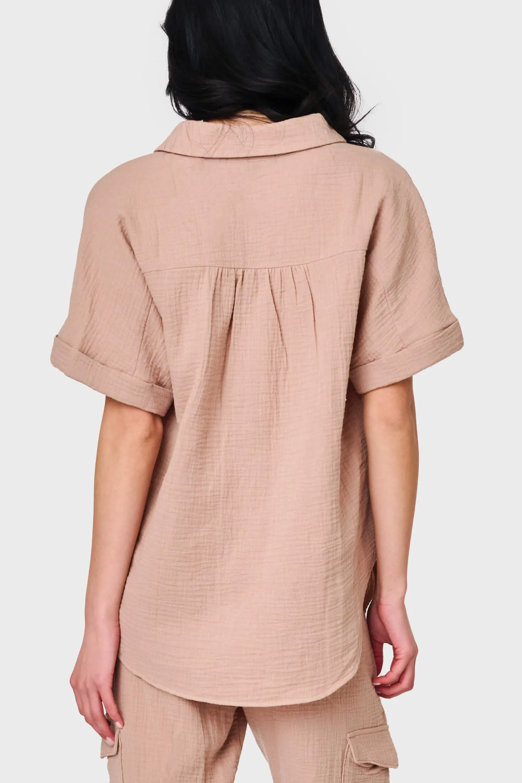 All Day Henley Cotton Gauze Top