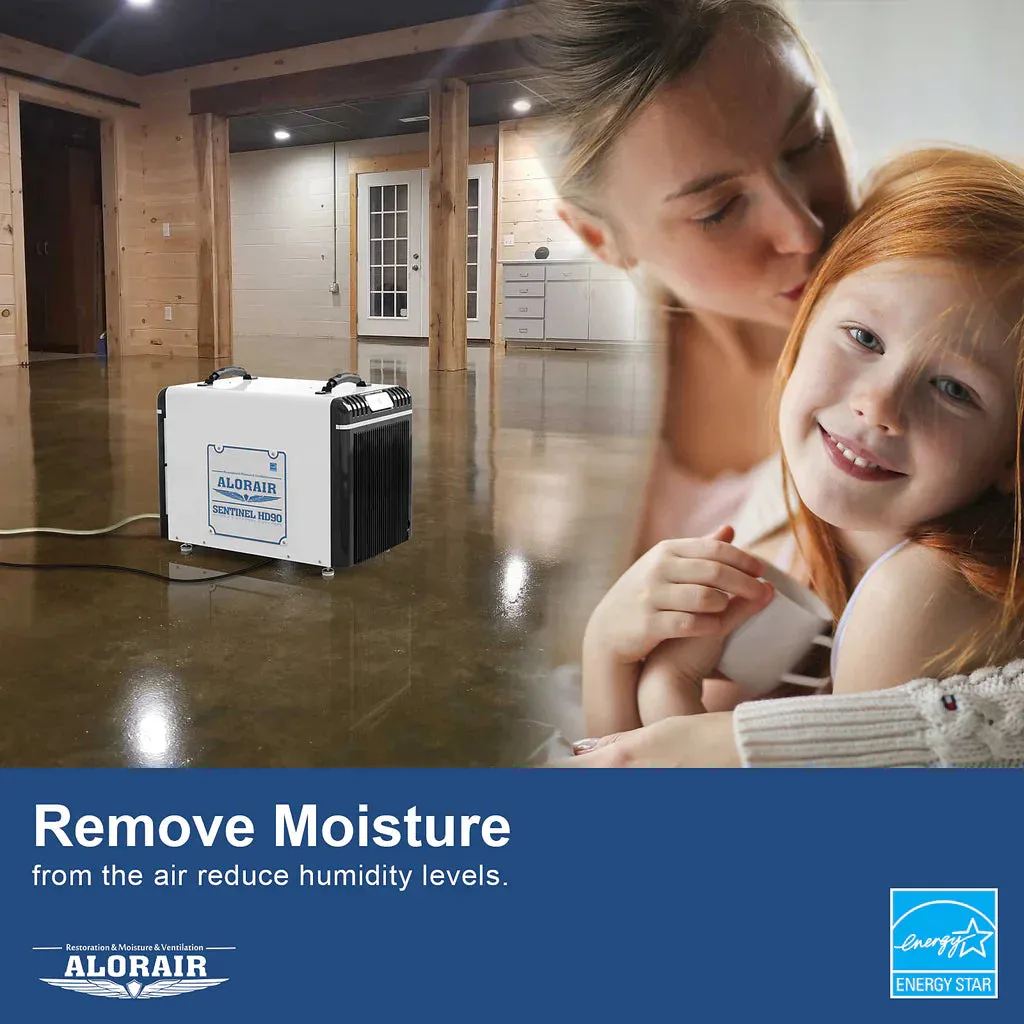 AlorAir Sentinel HD90 Energy Star Basement & Crawl Space Dehumidifier 90 Pints/Day - Sentinel HD90