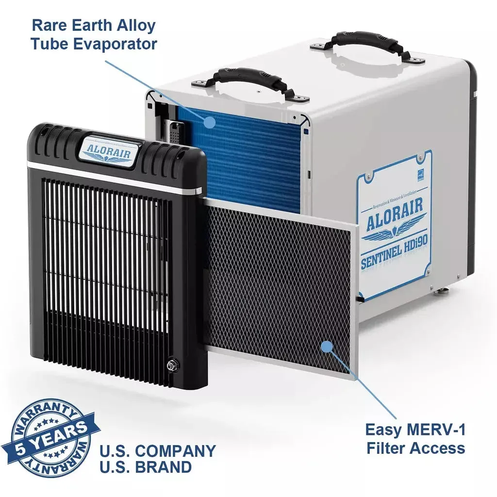 AlorAir Sentinel HDi90 90 PPD Basement and Crawl Space Dehumidifier with Pump