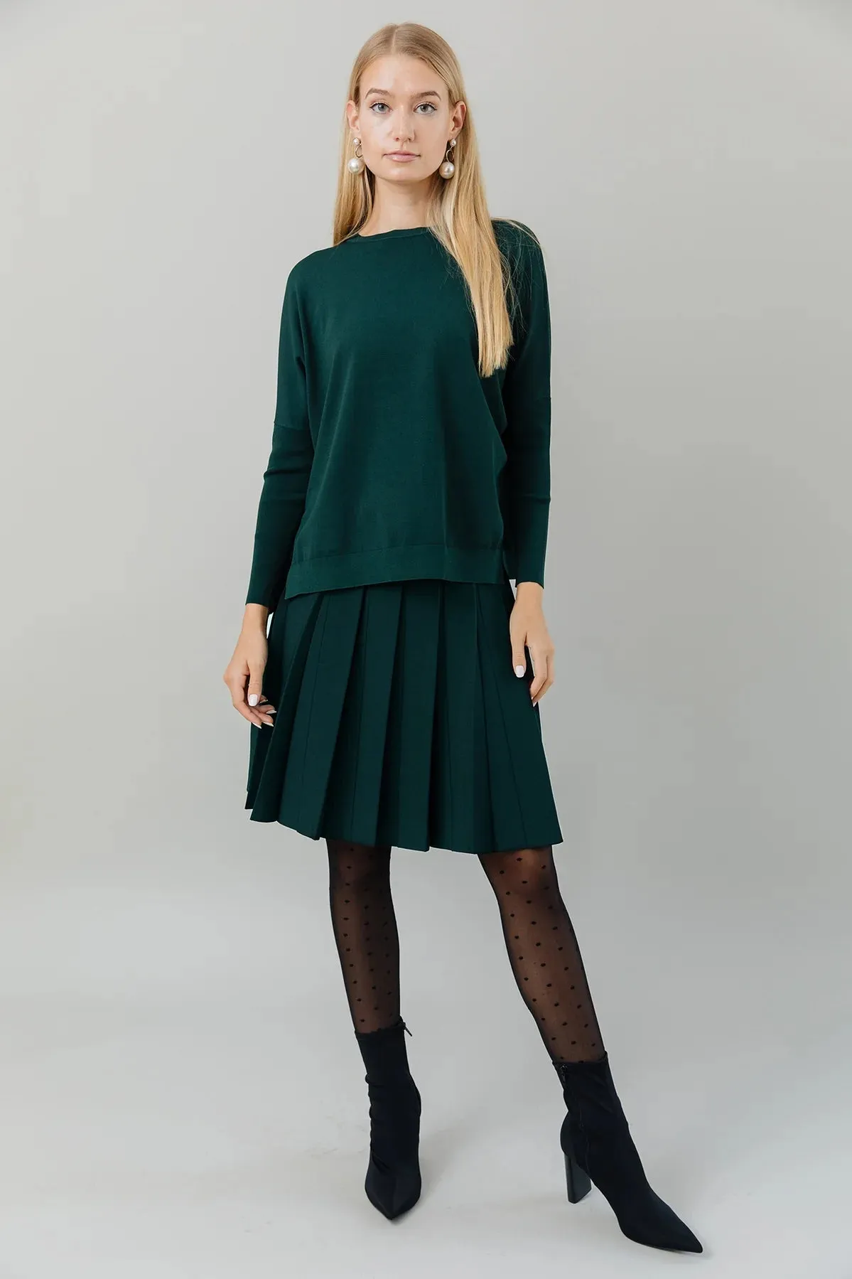 Apparalel Delta Skirt Forest Pine (Wide Pleat)