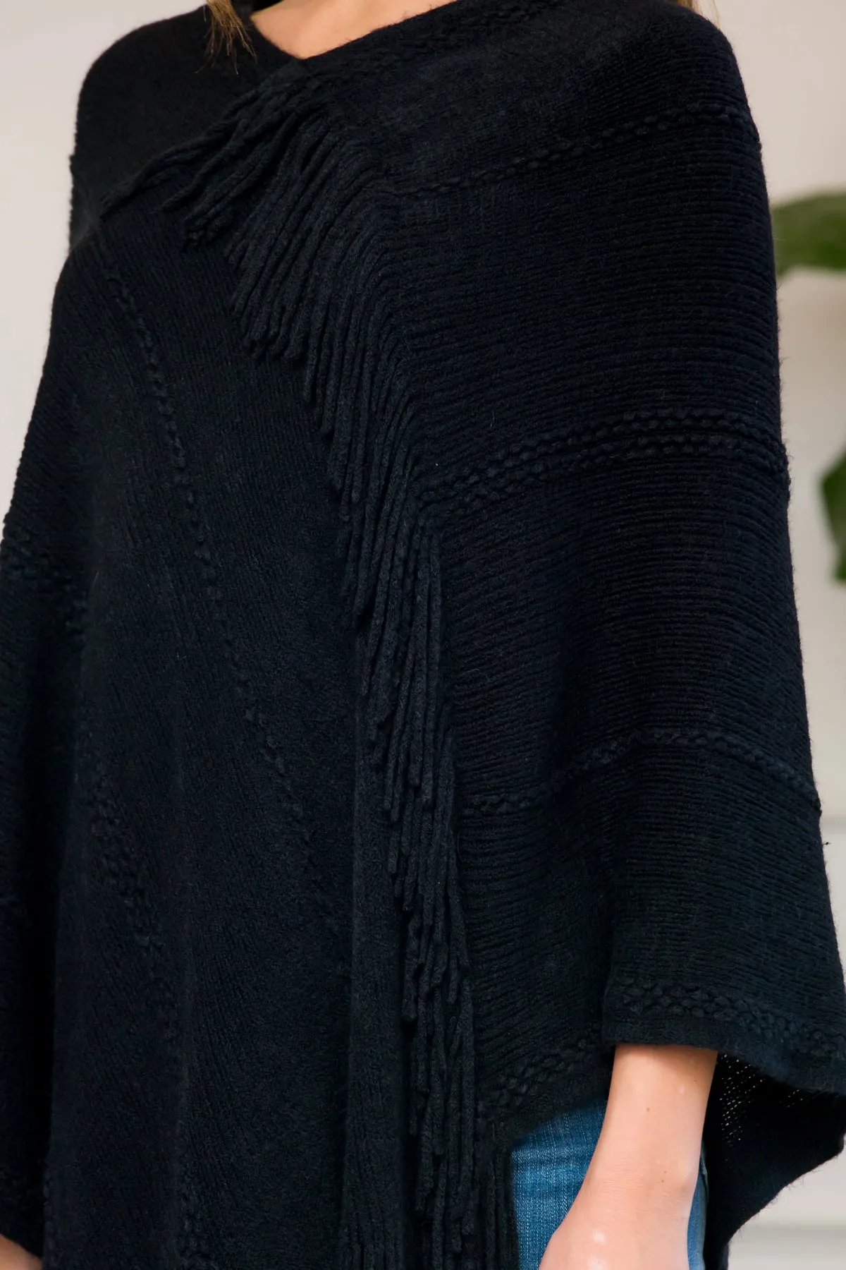 ASYMMETRIC FRINGE PONCHO/6PCS