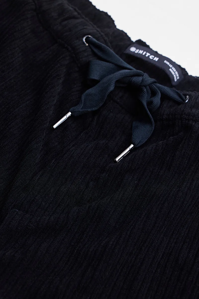 Black Corduroy Baggy Fit Cargo