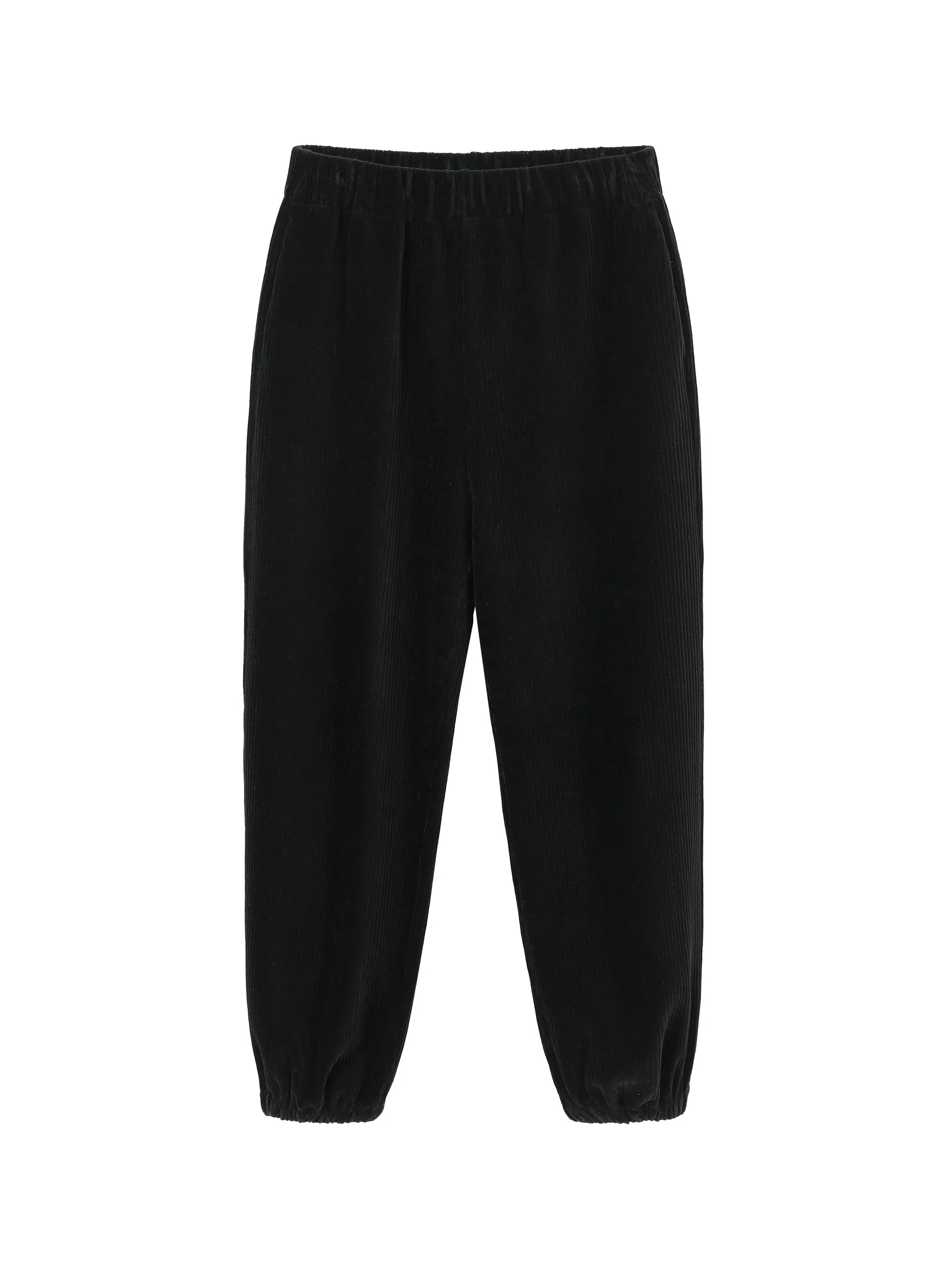 Black Corduroy Tapered Pants