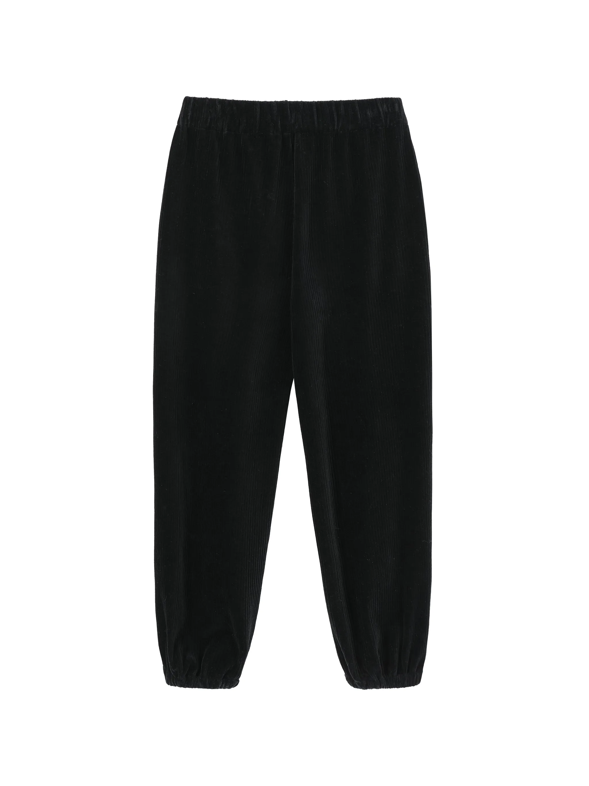 Black Corduroy Tapered Pants