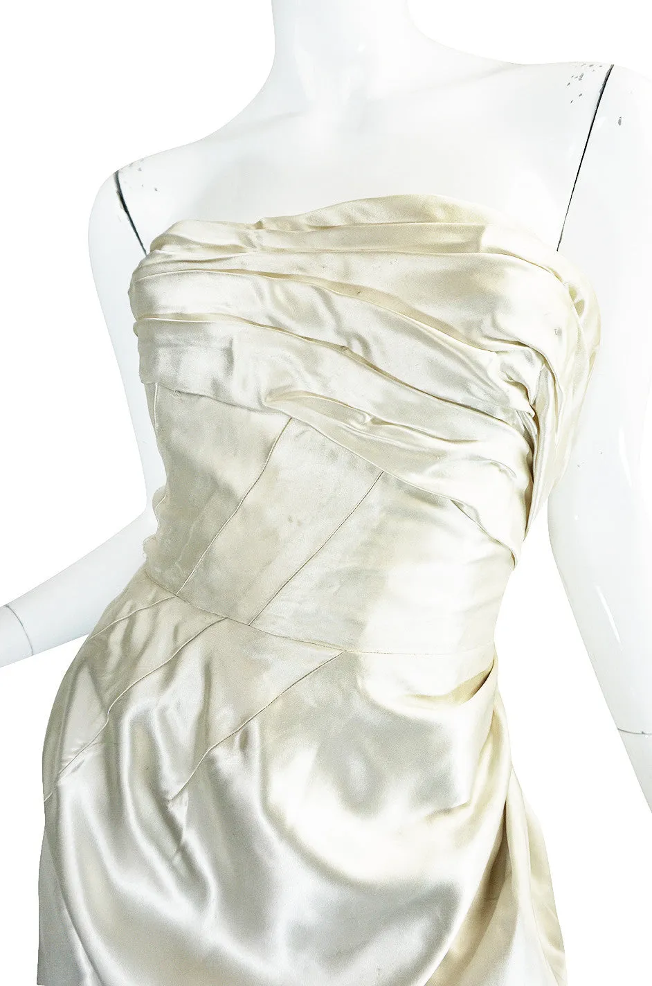 c1959 Maggy Rouff Haute Couture Champagne Silk Gown