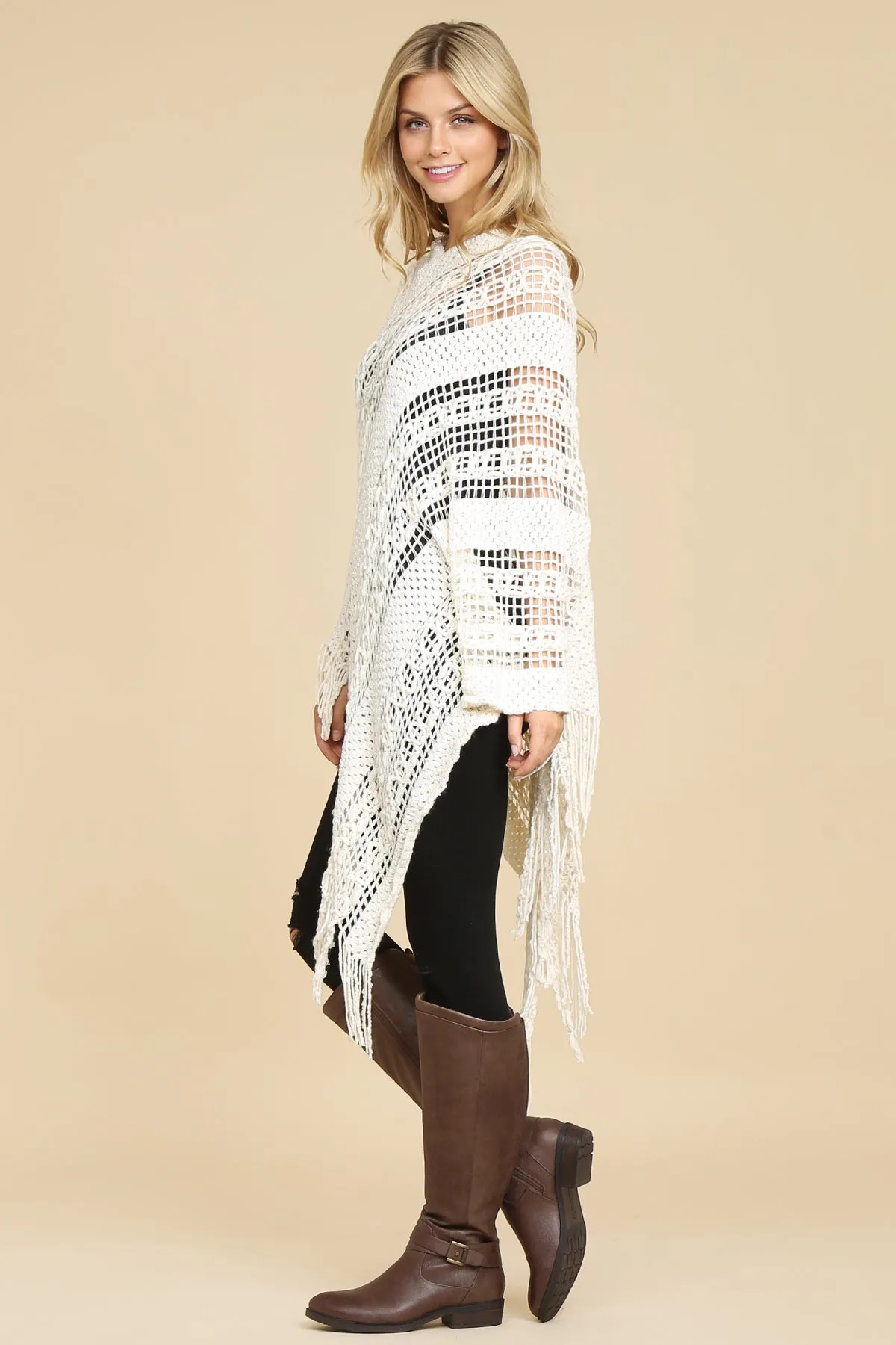 CROCHET NATIVE PATTERN PONCHO/6PCS
