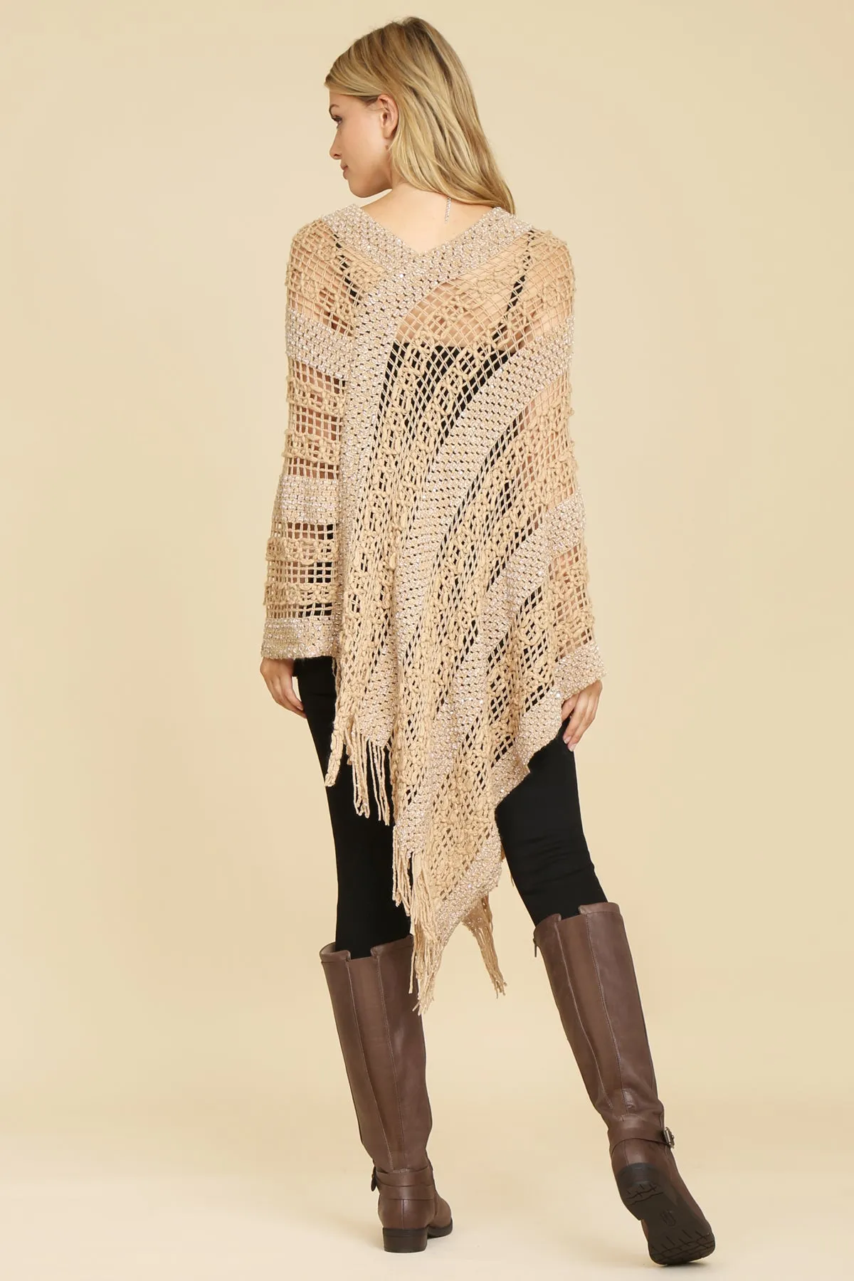 CROCHET NATIVE PATTERN PONCHO/6PCS