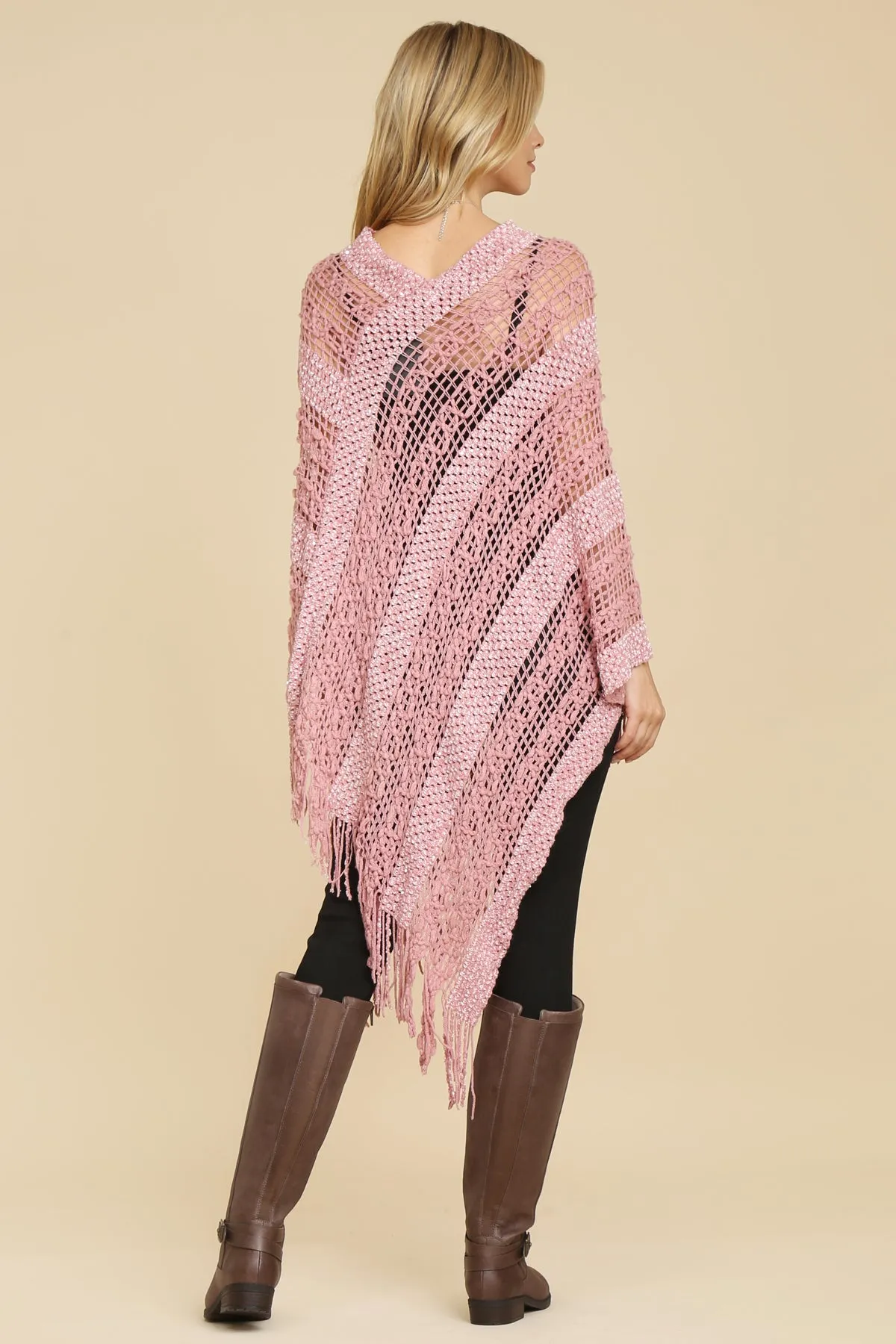 CROCHET NATIVE PATTERN PONCHO/6PCS