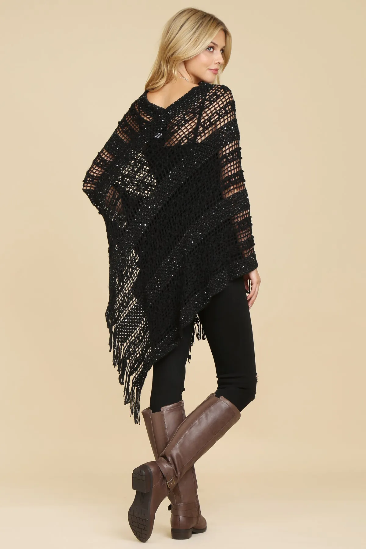 CROCHET NATIVE PATTERN PONCHO/6PCS