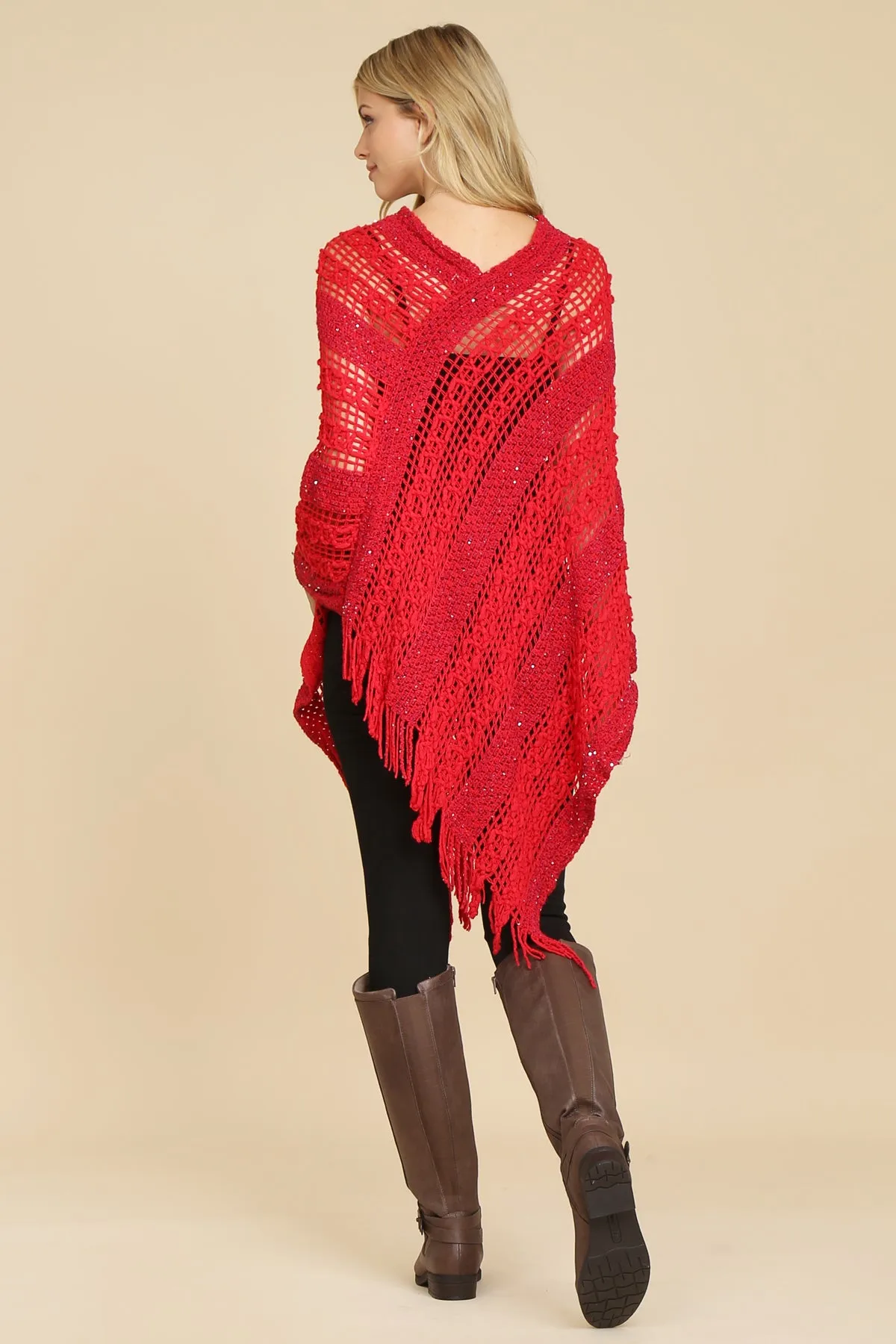 CROCHET NATIVE PATTERN PONCHO/6PCS