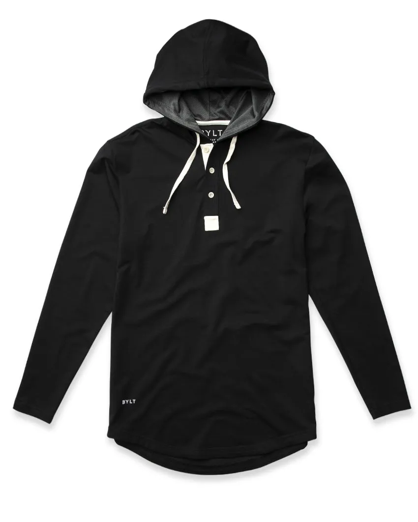 Drop-Cut: LUX Hooded Henley: Accented