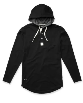 Drop-Cut: LUX Hooded Henley: Accented