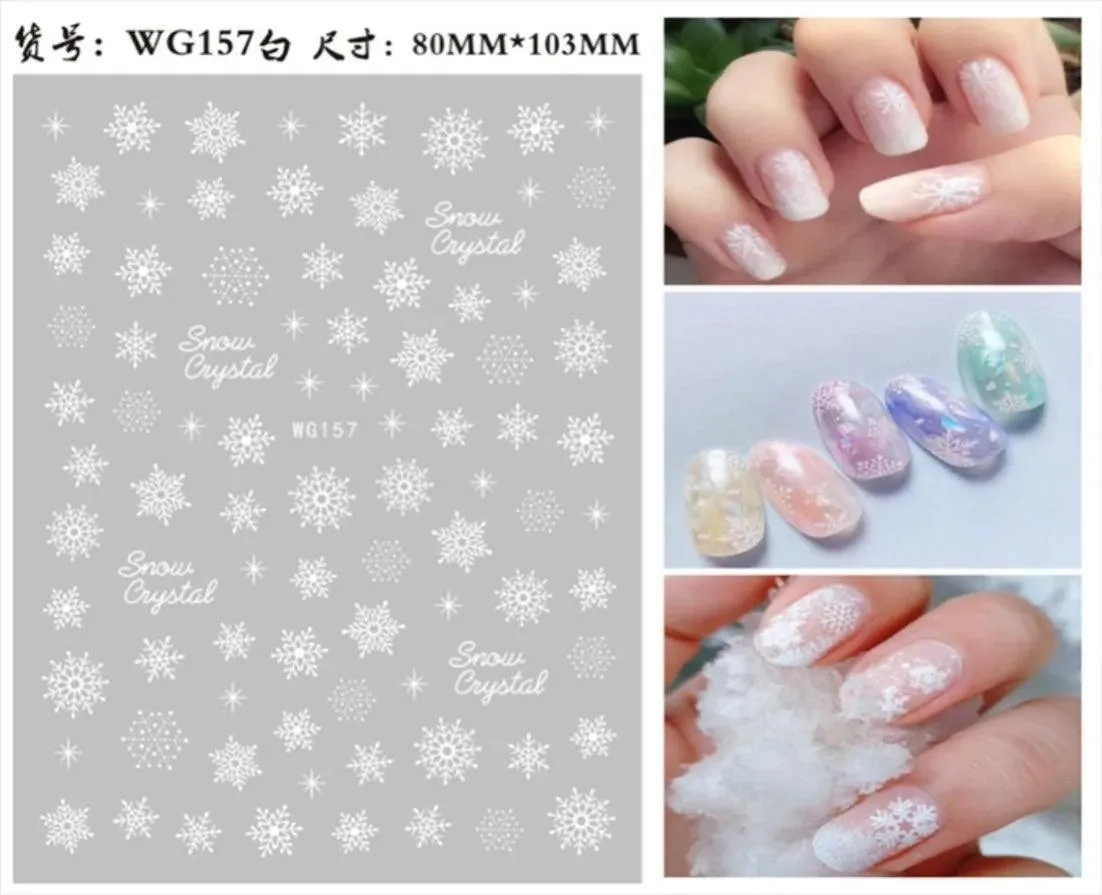 Festive Santa & Snowman Nail Art Stickers for Merry Christmas Manicures
