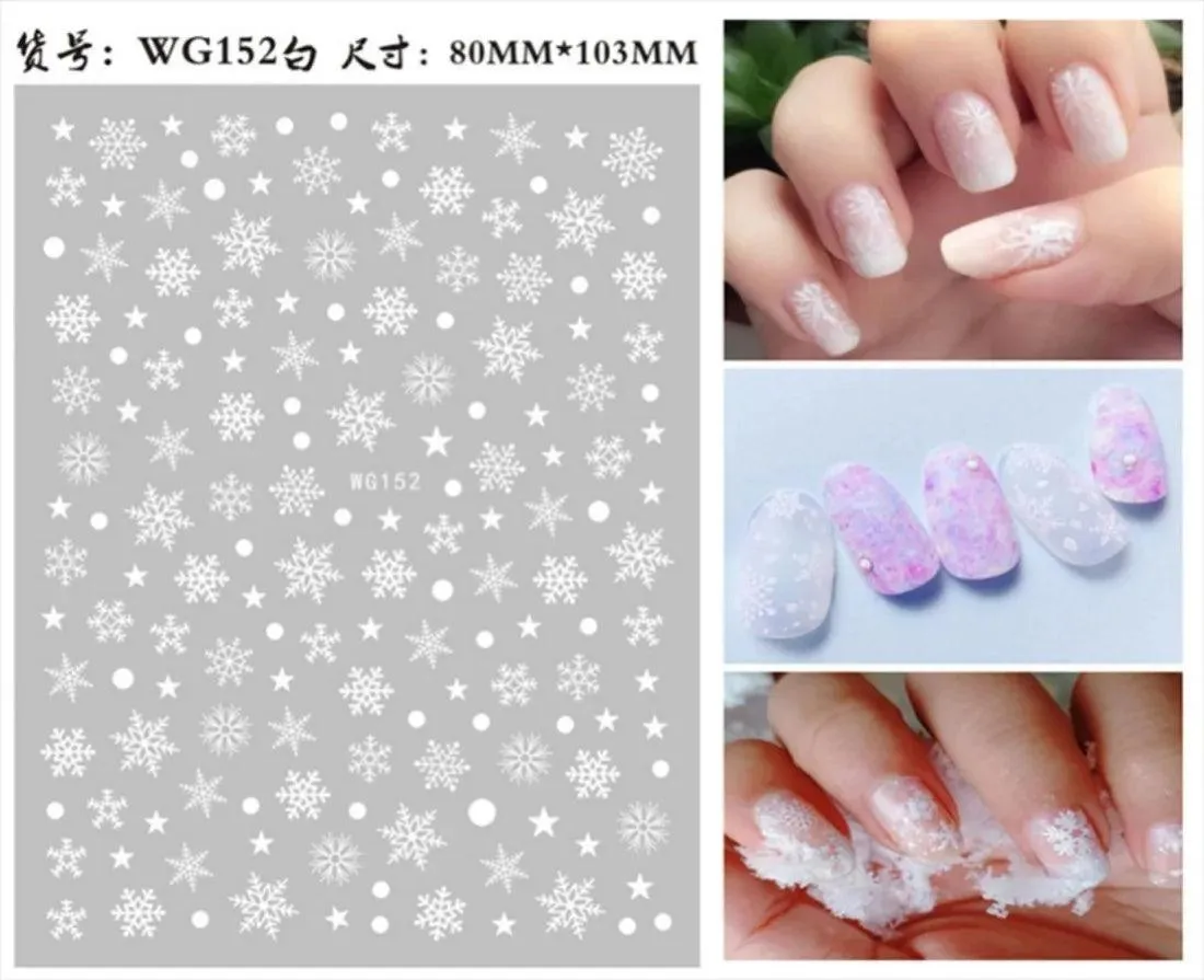 Festive Santa & Snowman Nail Art Stickers for Merry Christmas Manicures