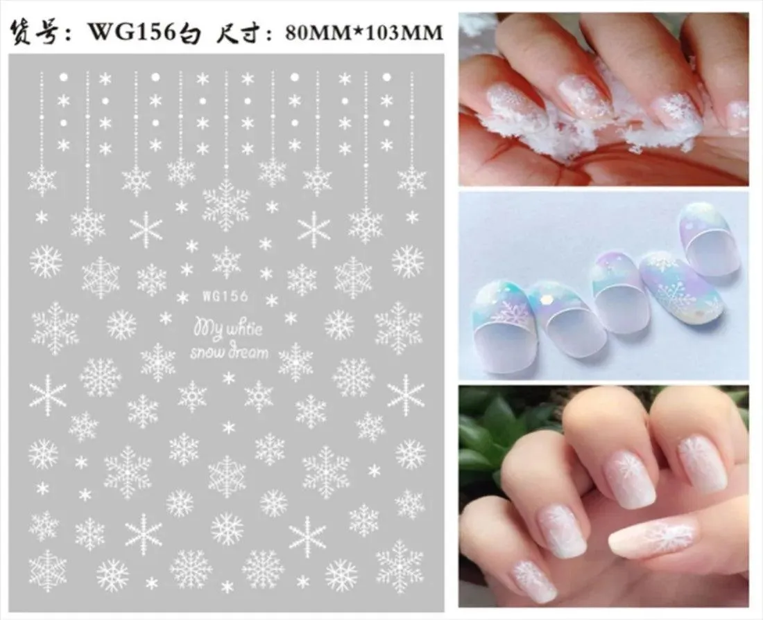 Festive Santa & Snowman Nail Art Stickers for Merry Christmas Manicures