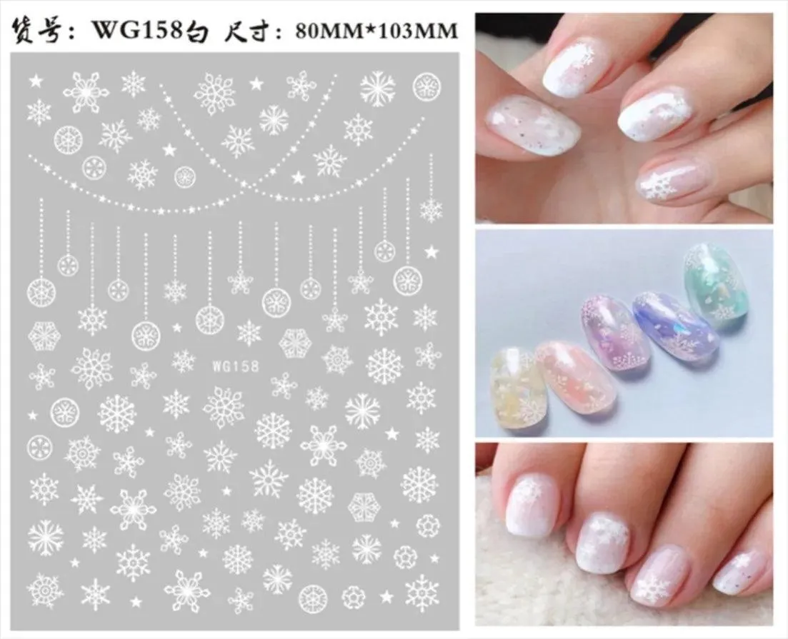 Festive Santa & Snowman Nail Art Stickers for Merry Christmas Manicures