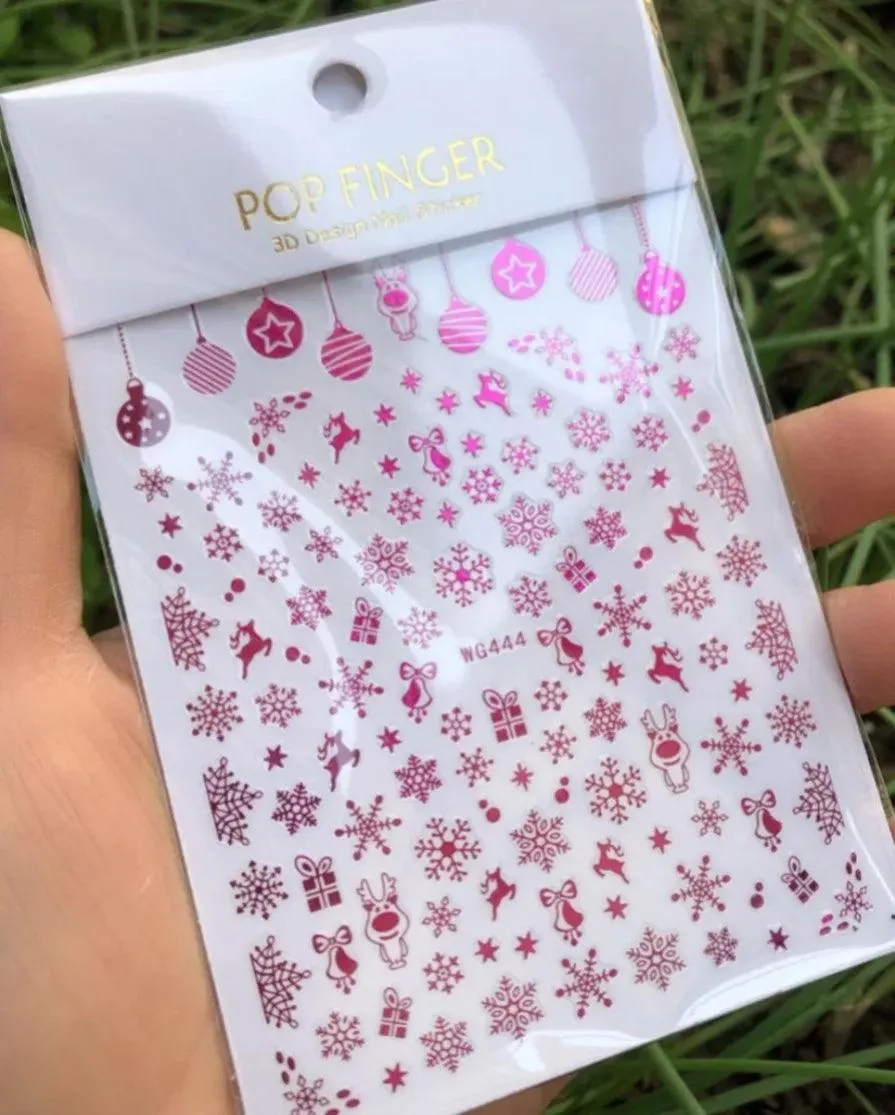 Festive Santa & Snowman Nail Art Stickers for Merry Christmas Manicures