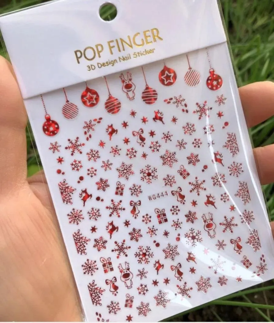 Festive Santa & Snowman Nail Art Stickers for Merry Christmas Manicures