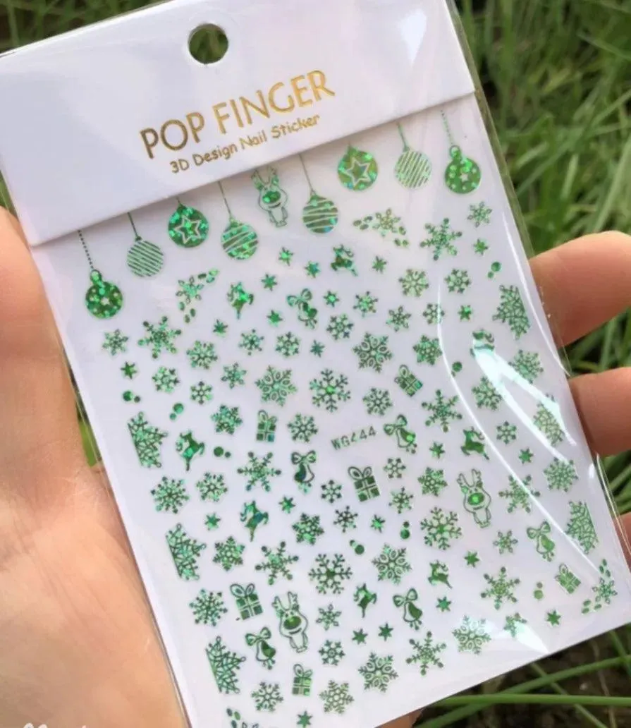 Festive Santa & Snowman Nail Art Stickers for Merry Christmas Manicures
