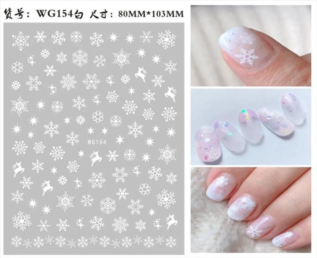 Festive Santa & Snowman Nail Art Stickers for Merry Christmas Manicures