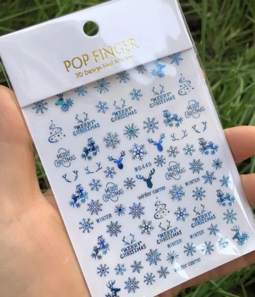 Festive Santa & Snowman Nail Art Stickers for Merry Christmas Manicures