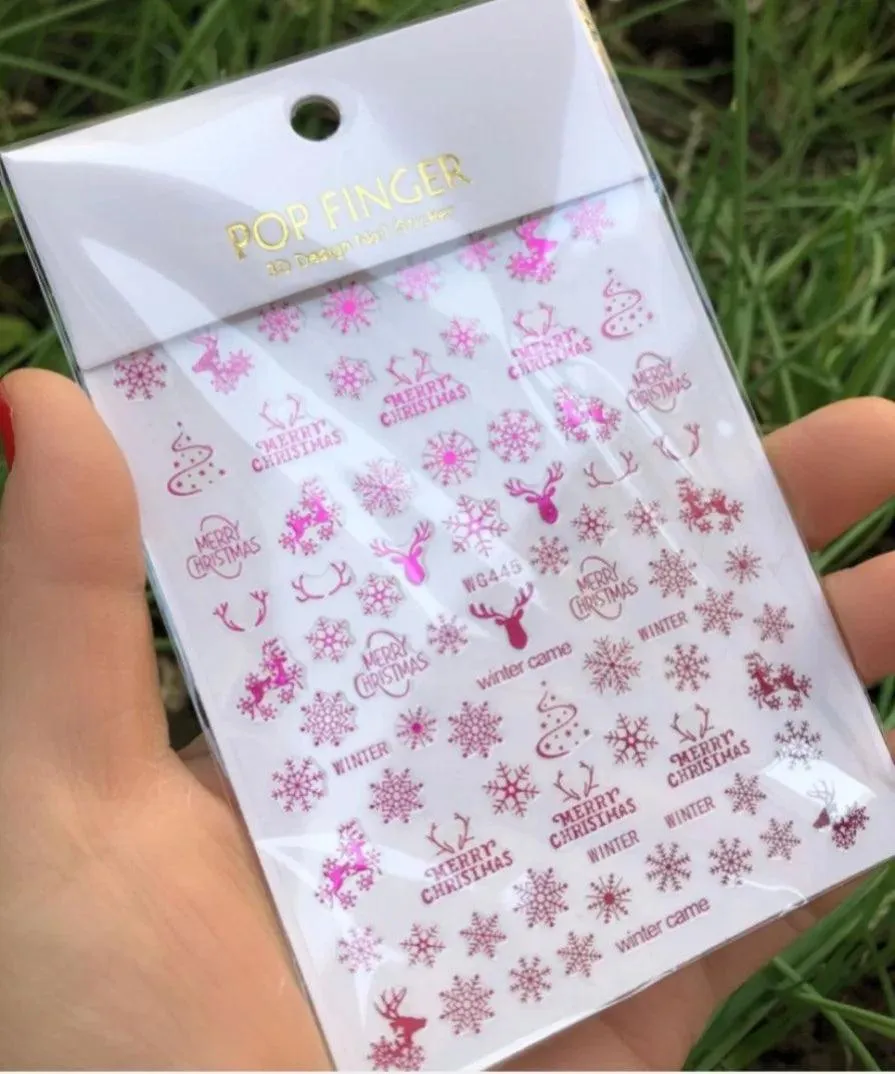 Festive Santa & Snowman Nail Art Stickers for Merry Christmas Manicures