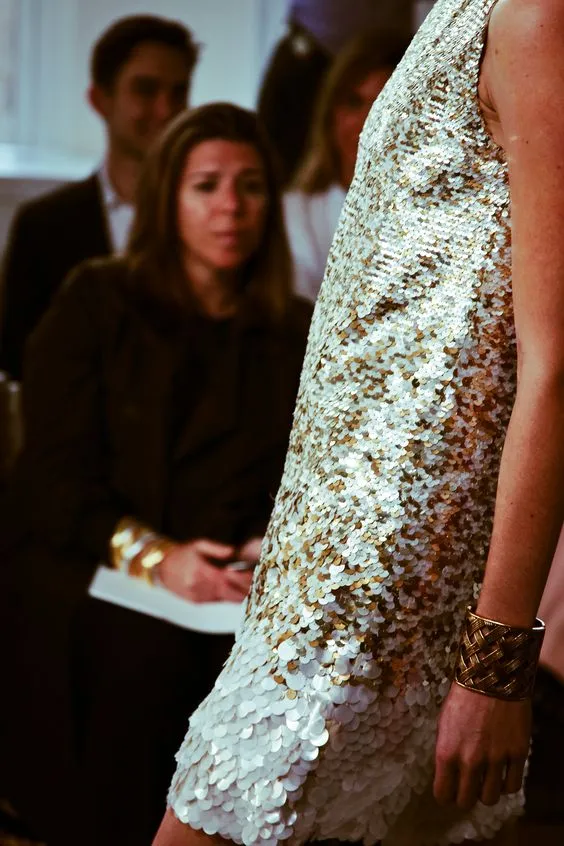 Gorgeous Resort 2013 Oscar de la Renta Runway Look 13 Gold Silver & Ivory Sequin Dress