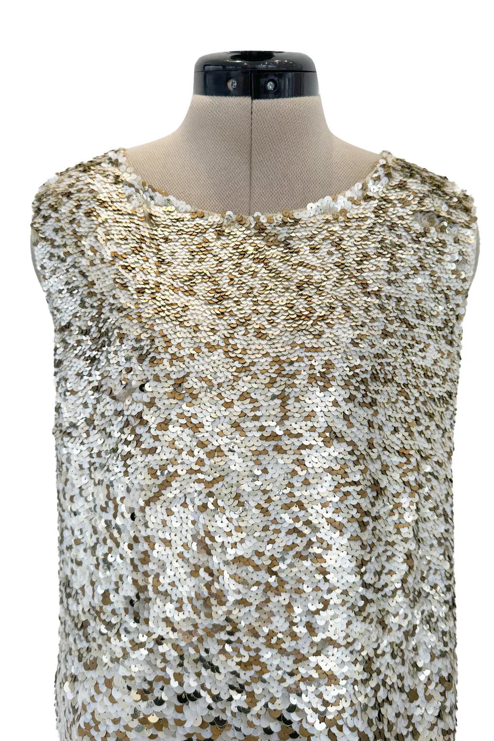 Gorgeous Resort 2013 Oscar de la Renta Runway Look 13 Gold Silver & Ivory Sequin Dress