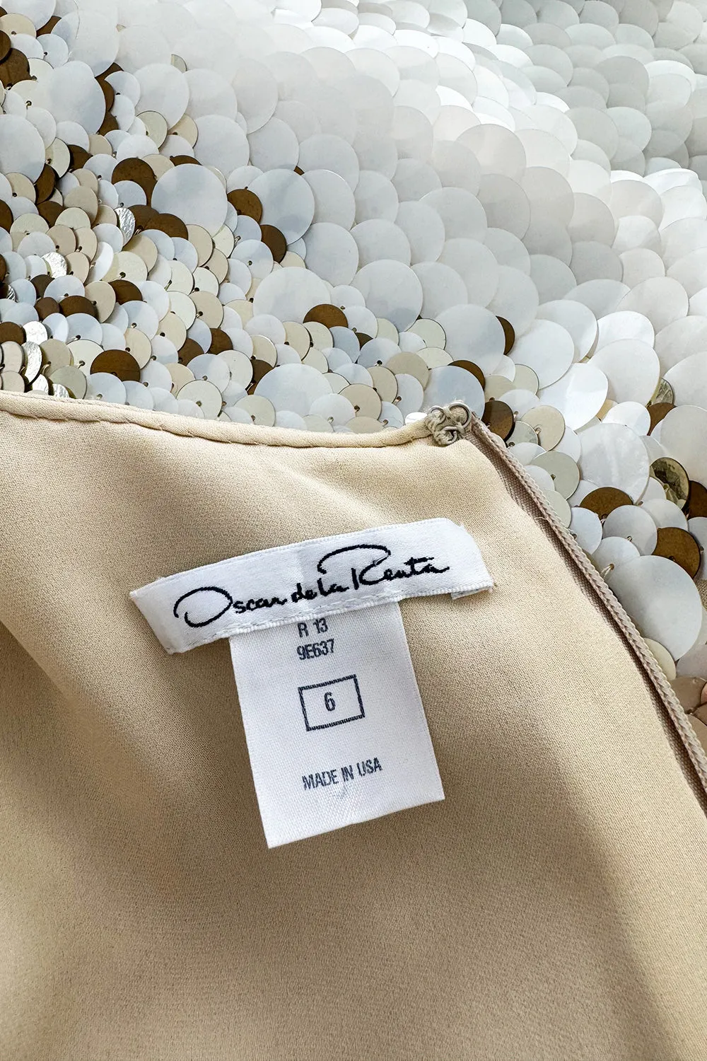 Gorgeous Resort 2013 Oscar de la Renta Runway Look 13 Gold Silver & Ivory Sequin Dress