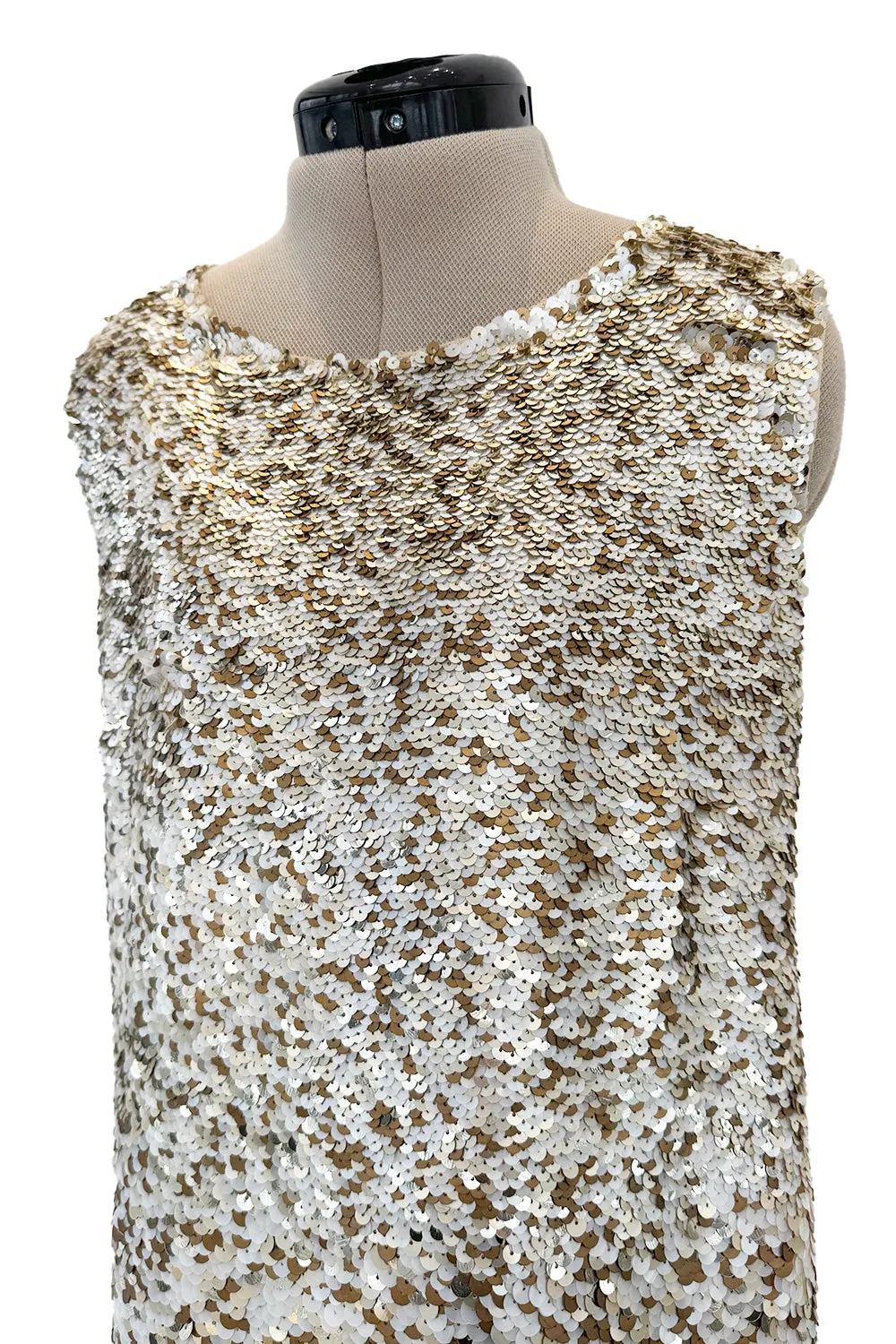 Gorgeous Resort 2013 Oscar de la Renta Runway Look 13 Gold Silver & Ivory Sequin Dress