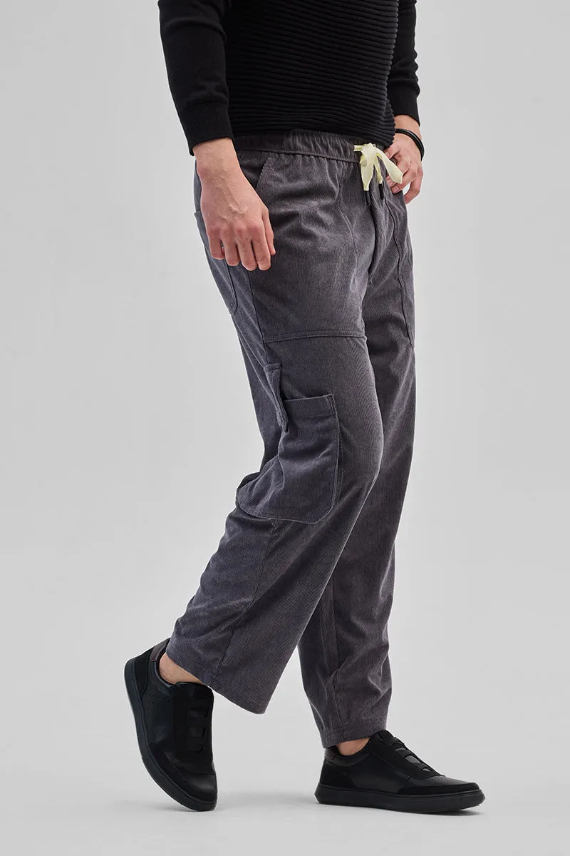 Grey Baggy Fit Cargo Pants