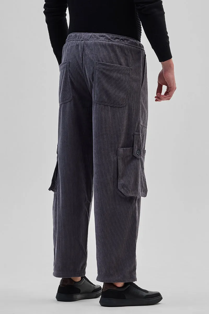 Grey Baggy Fit Cargo Pants