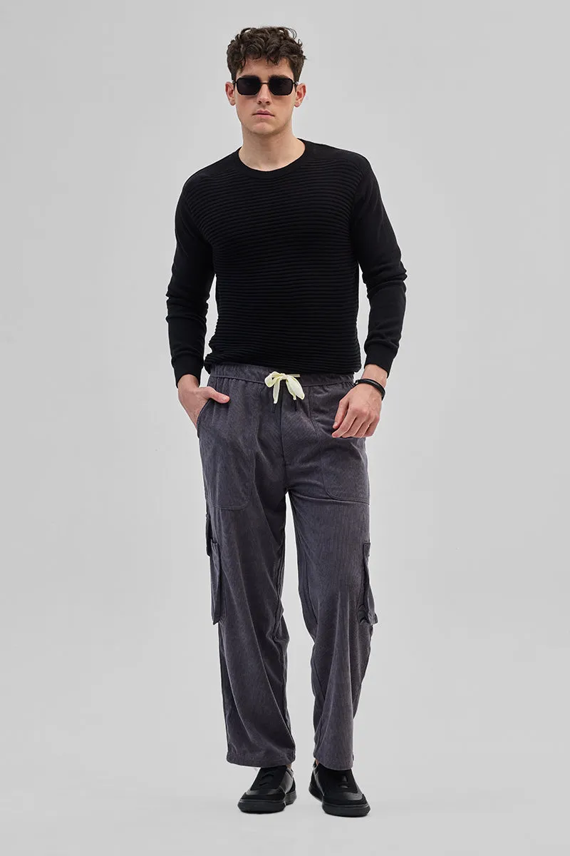 Grey Baggy Fit Cargo Pants