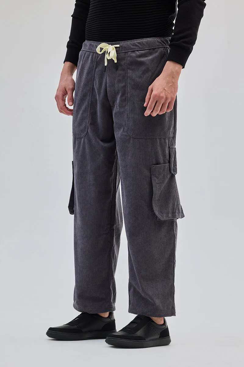 Grey Baggy Fit Cargo Pants