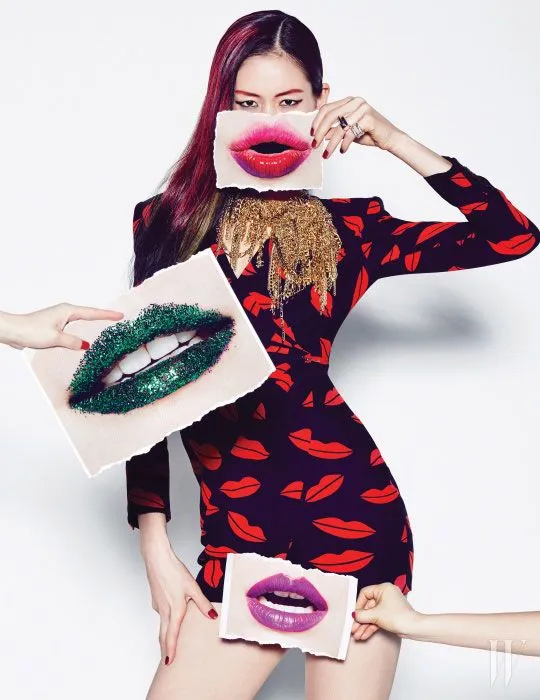 Iconic Spring 2014 Saint Laurent by Heidi Slimane Black & Red Lip Print Silk Wrap Dress