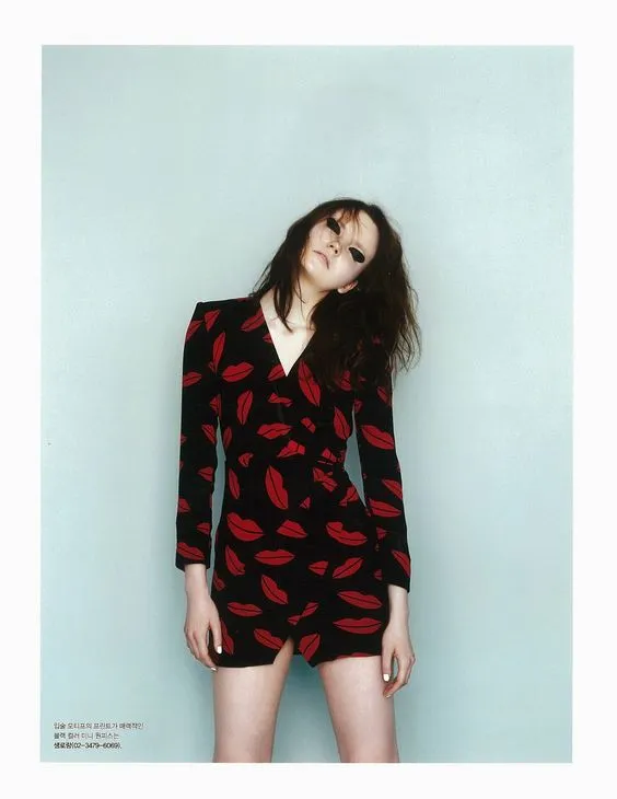 Iconic Spring 2014 Saint Laurent by Heidi Slimane Black & Red Lip Print Silk Wrap Dress