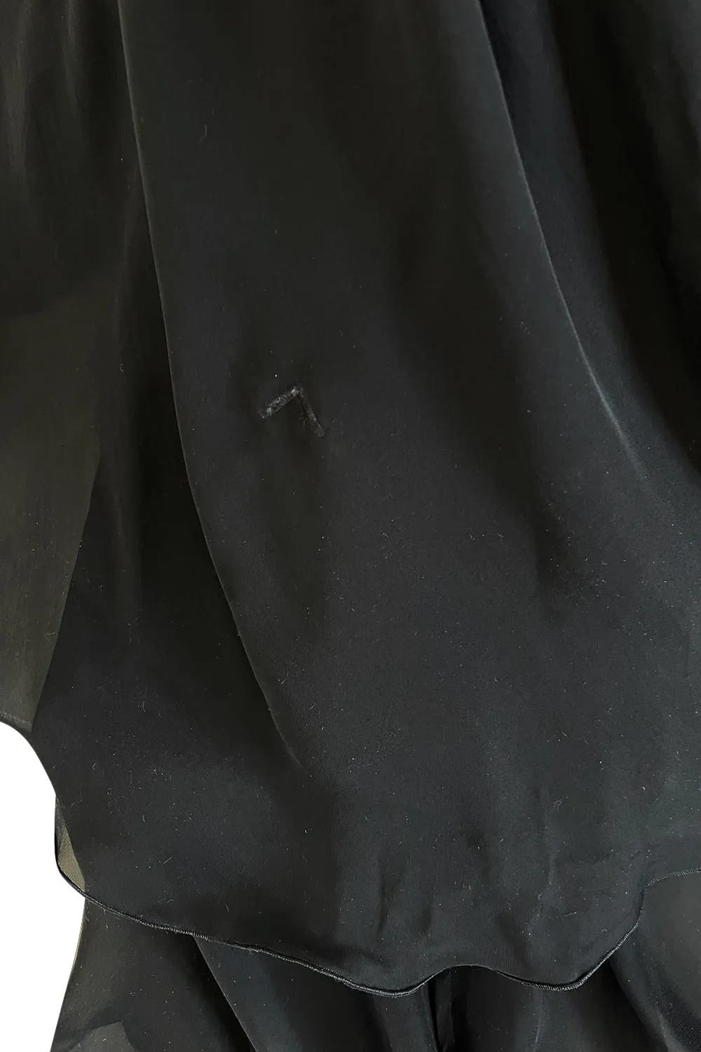 Incredible 2006-2007 Roberto Cavalli Black Silk Extreme Plunge Dress w Trained Silk Chiffon Skirts