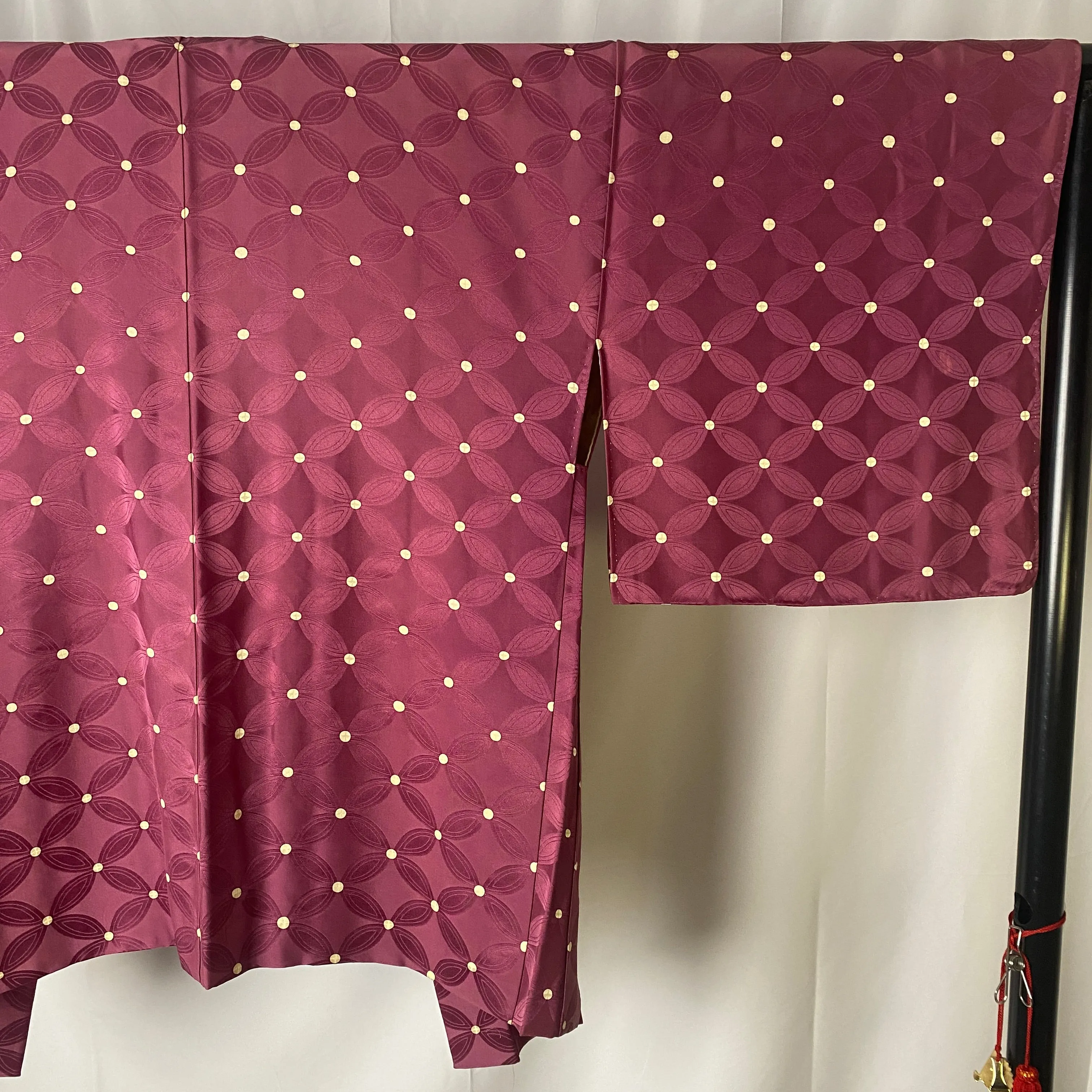 Japanese Vintage Haori, As is, Water Stain, Mulberry, Asanoha, Hemp leave motif, Jacket Cardigan,  Versatile top, Kimono, Loungewear-C-8