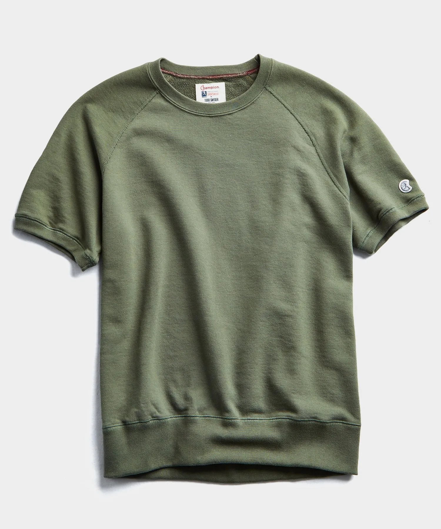 Lightweight Short Sleeve Sweatshirt in Washed Olive