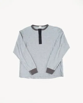 LRH1038 - Smooth Drop Needle Rib Knit Henley - Heather Gray 2Tone