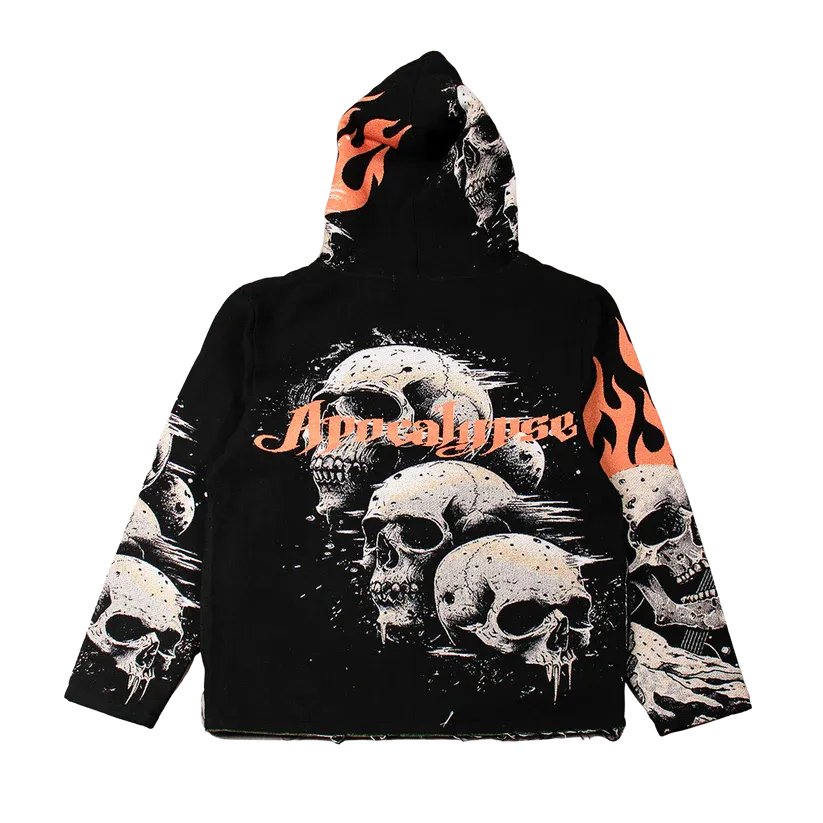 MAJESTIC Rock Life Tapestry Rhinestone Graphic Hoodie