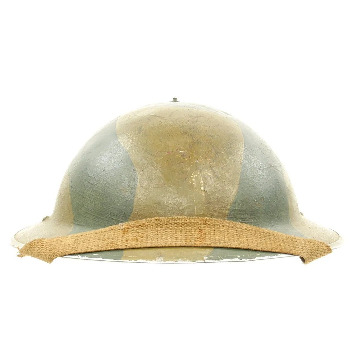 Original British WWII Brodie Mk1 Camouflage Helmet - Dated 1938
