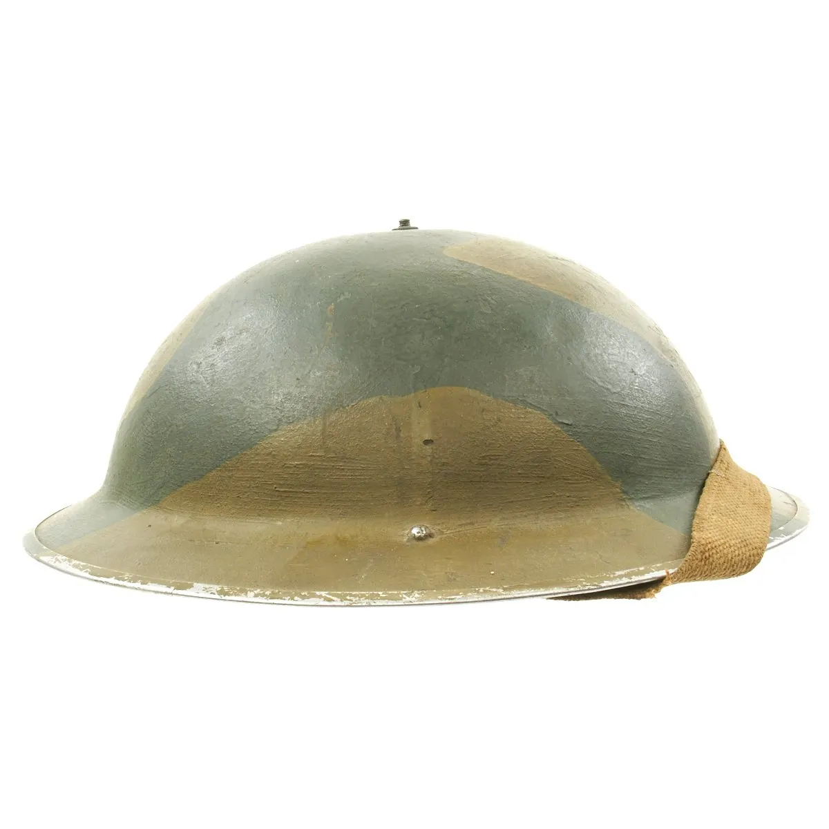 Original British WWII Brodie Mk1 Camouflage Helmet - Dated 1938