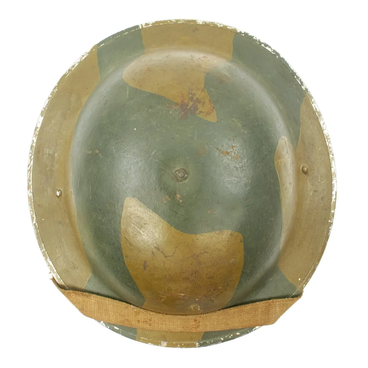Original British WWII Brodie Mk1 Camouflage Helmet - Dated 1938