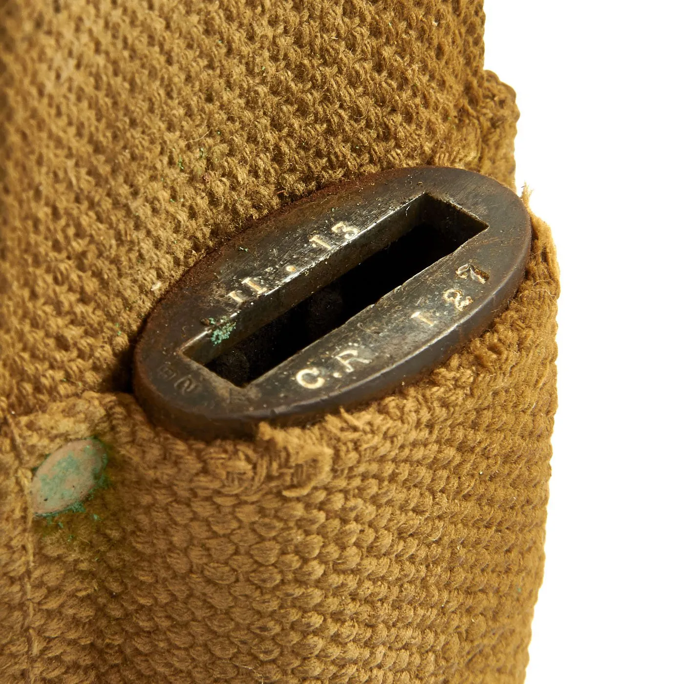 Original Canadian WWI Mk.I U.S. Marked Ross Rifle Bayonet with Scabbard in Canvas Frog - dated 1909
