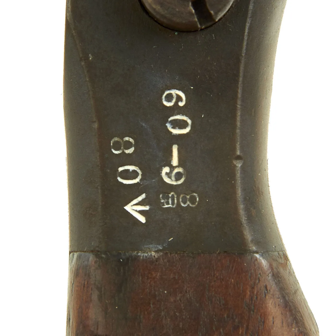 Original Canadian WWI Mk.I U.S. Marked Ross Rifle Bayonet with Scabbard in Canvas Frog - dated 1909
