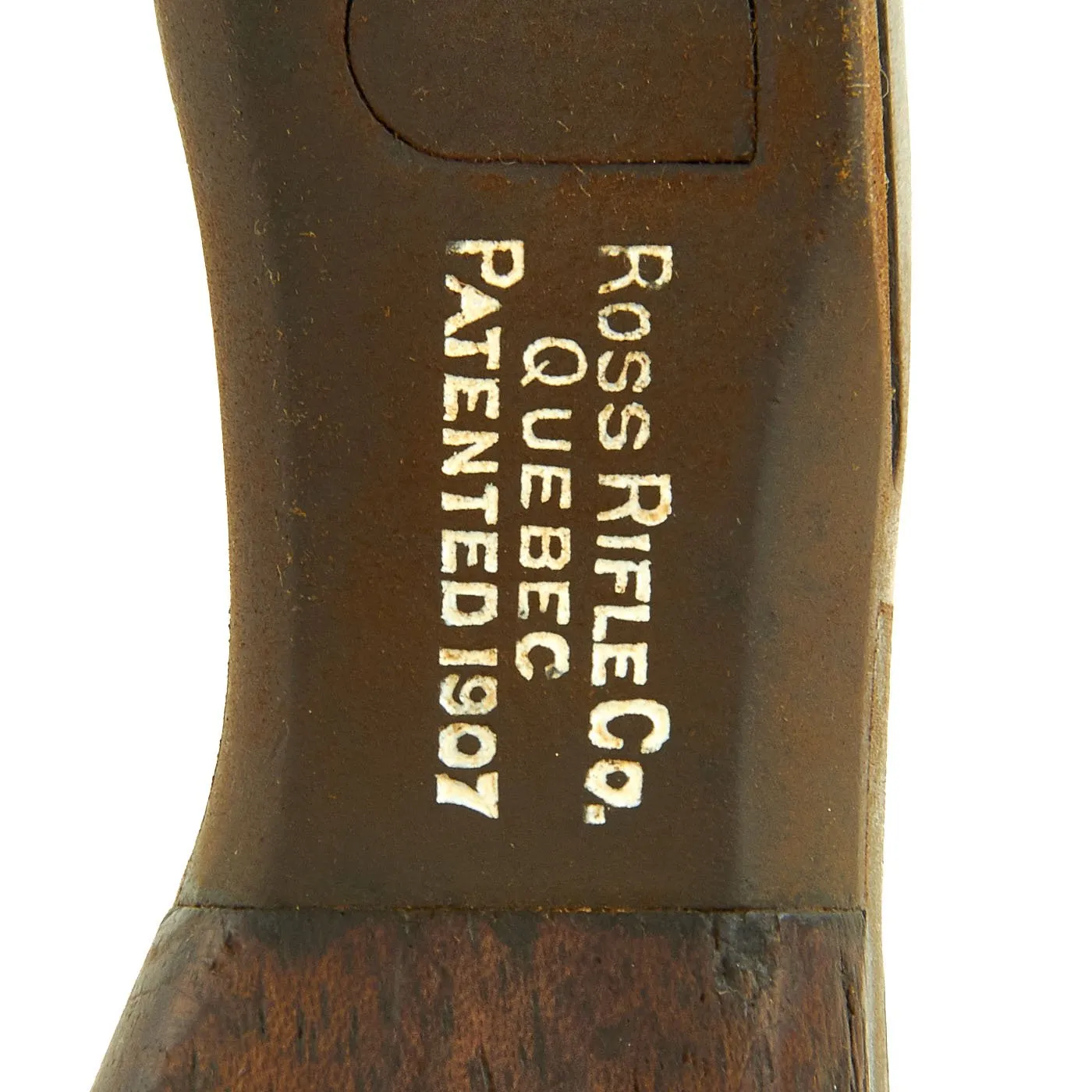 Original Canadian WWI Mk.I U.S. Marked Ross Rifle Bayonet with Scabbard in Canvas Frog - dated 1909