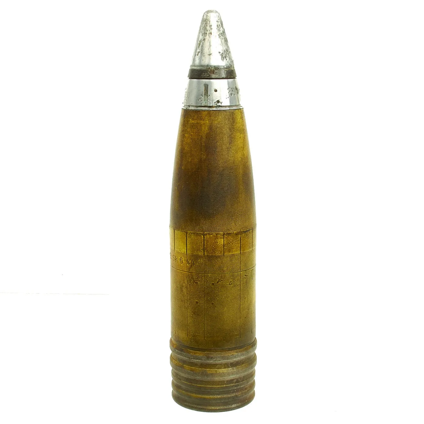 Original German WWII FlaK 88 High Explosive Inert Shell with Steel Casing - WWII Marked & Dated