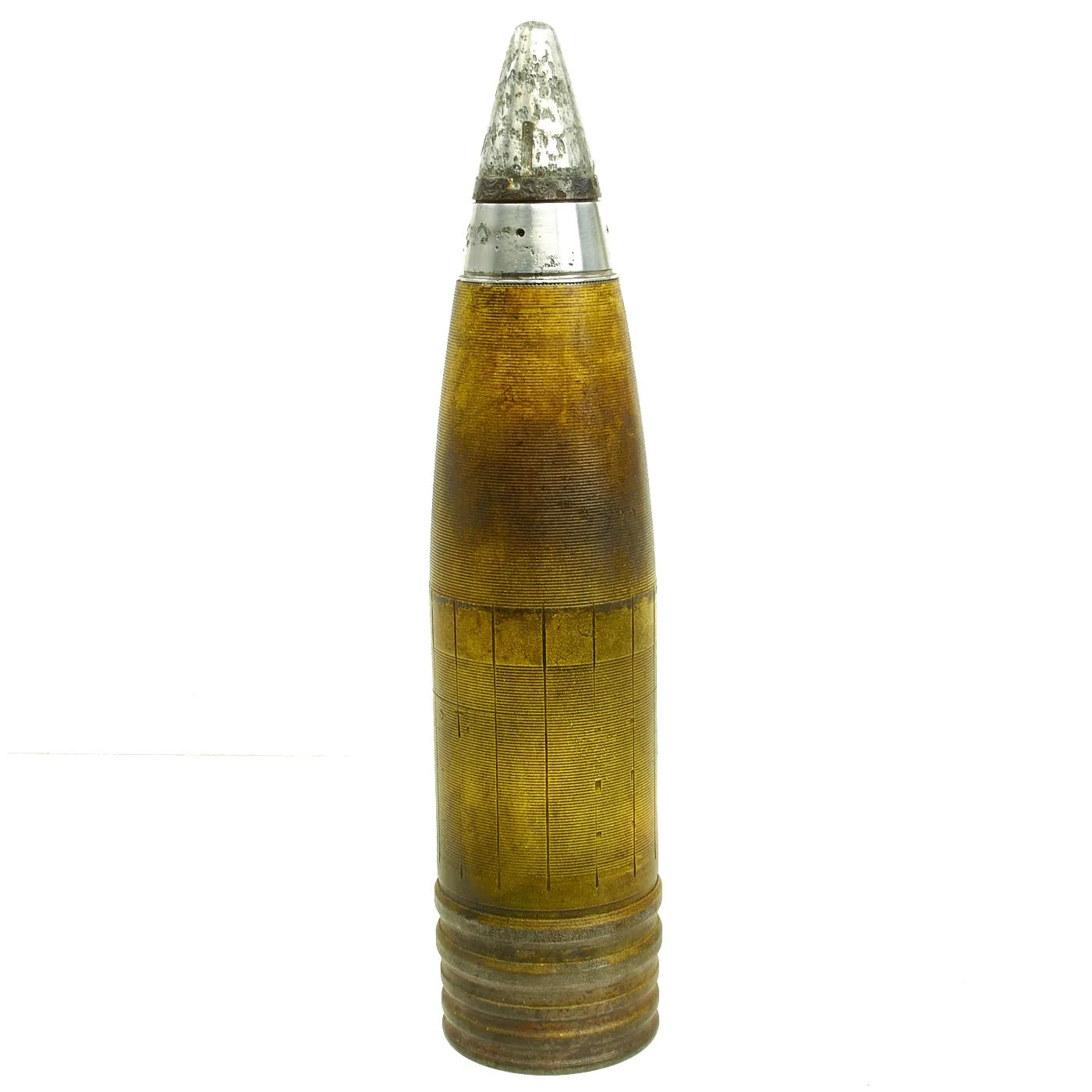 Original German WWII FlaK 88 High Explosive Inert Shell with Steel Casing - WWII Marked & Dated